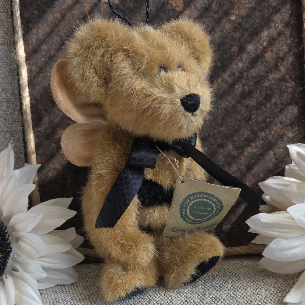 Boyds Bears Tan and Black Plush Bear with Wings